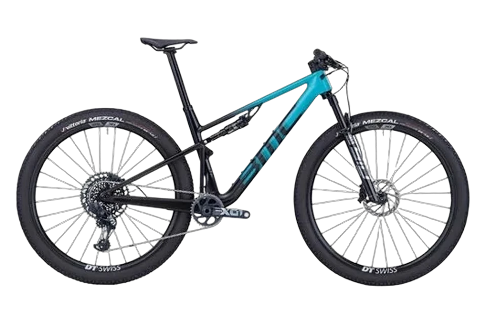 Bicicleta de montaña BMC de doble suspensión y cuadro de carbono de alquiler